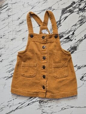 Max Studio Kids Corduroy Pinafore Dress in Mustard